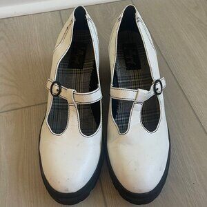 Jellypop Women's Chunky Mary Jane Shoes White 10 Comfort Gothic‎ Edgy Grunge